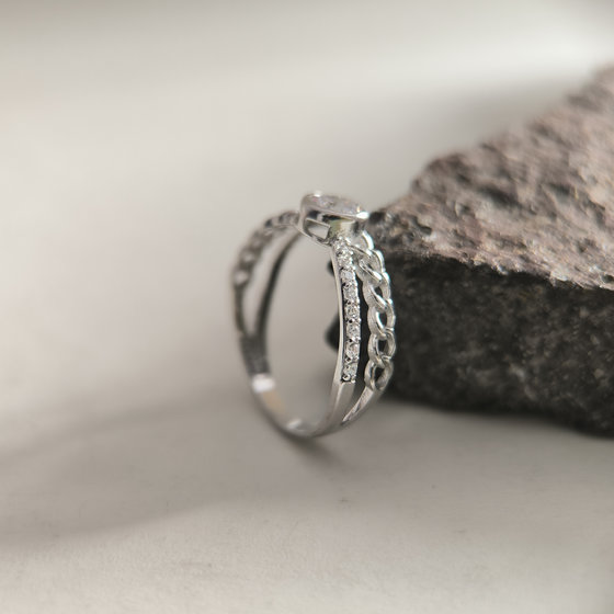 Silver Ring with Fianites