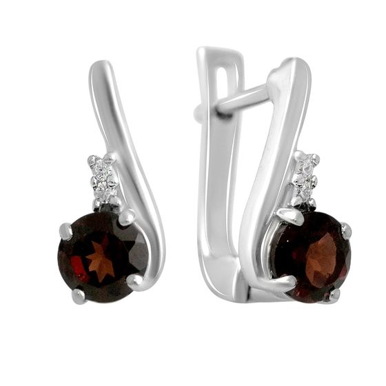 Серебряные серьги с гранатом 1.269ct