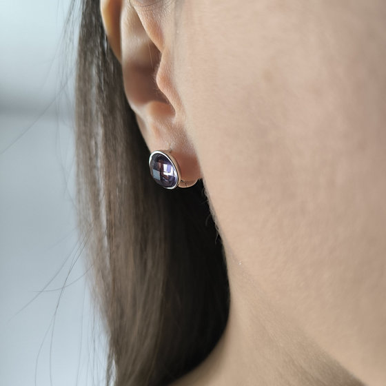 Срібні сережки з фіанітами