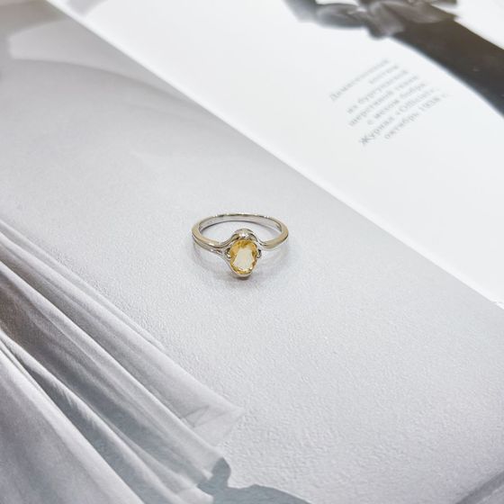 Серебряное кольцо с цитрином nano 0.958ct