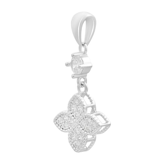 Silver pendant with cubic zirconia