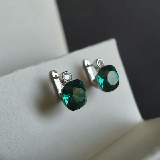 Срібні сережки з фіанітами