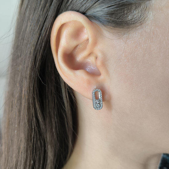 Silver earrings with cubic zirconia