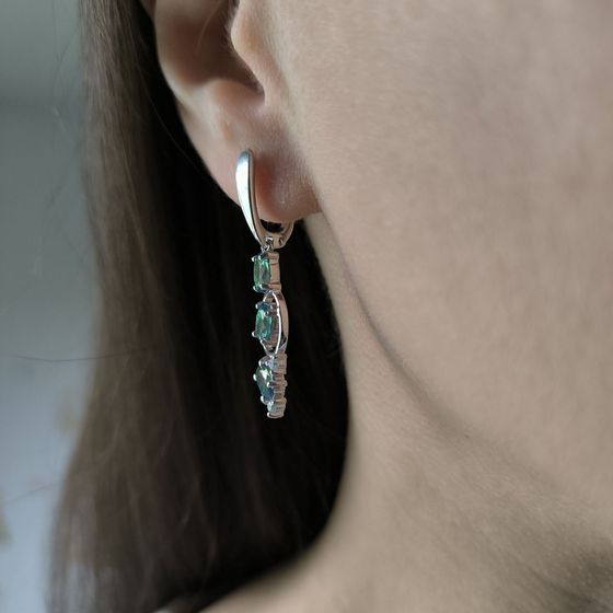 Срібні сережки з містик топазом 2.11ct