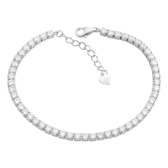 Silver bracelet with cubic zirconia