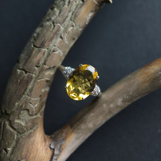 Серебряное кольцо с цитрином nano 5.065ct