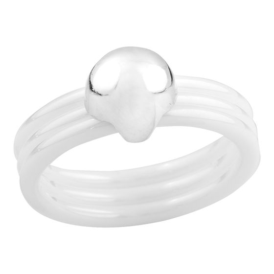 Silver ring with ceramics