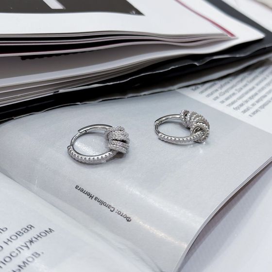 Silver Earrings with Fianites