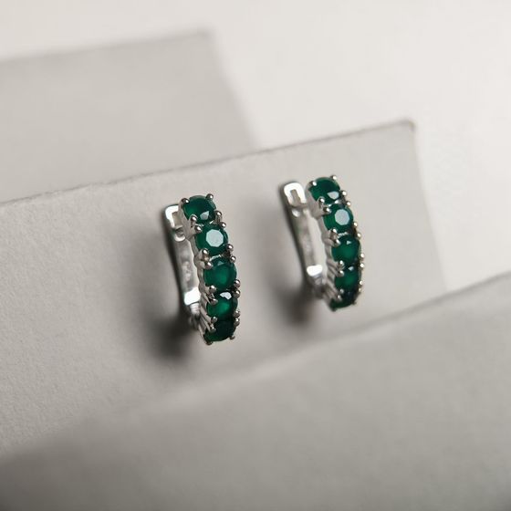 Серебряные серьги с агатом 2.082ct