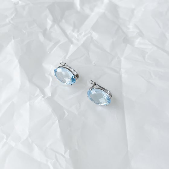 Серебряные серьги с топазом 12.742ct