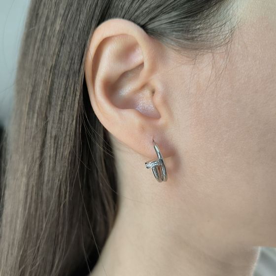 Срібні сережки з фіанітами