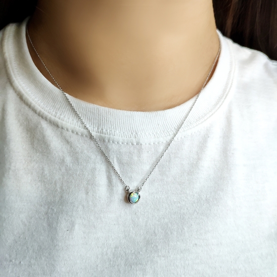 Срібне кольє з опалом 0.219ct