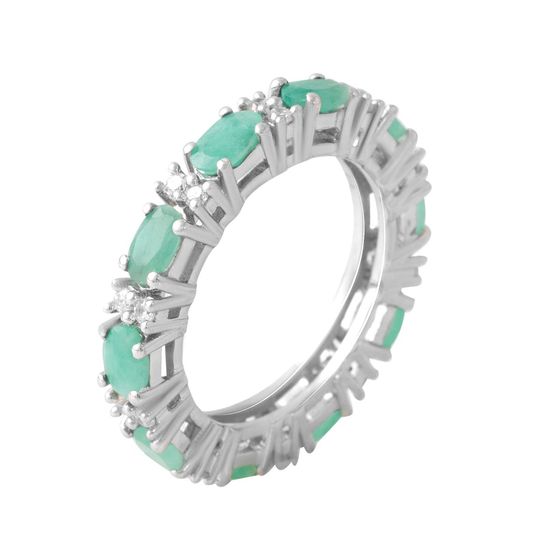 Серебряное кольцо с изумрудом 3.093ct