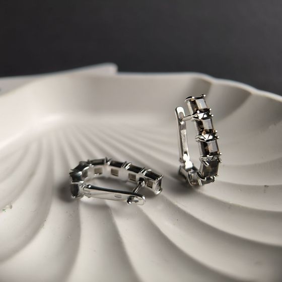 Серебряные серьги с раухтопазом (дымчатым кварцем) 4.258ct