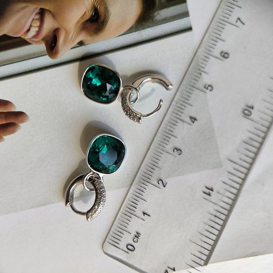 Срібні сережки з фіанітами