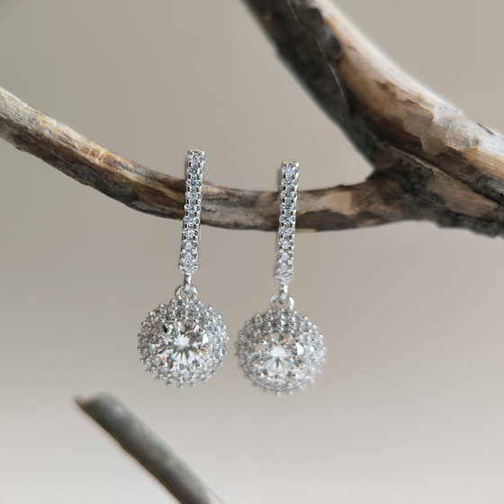 Silver earrings with cubic zirconia