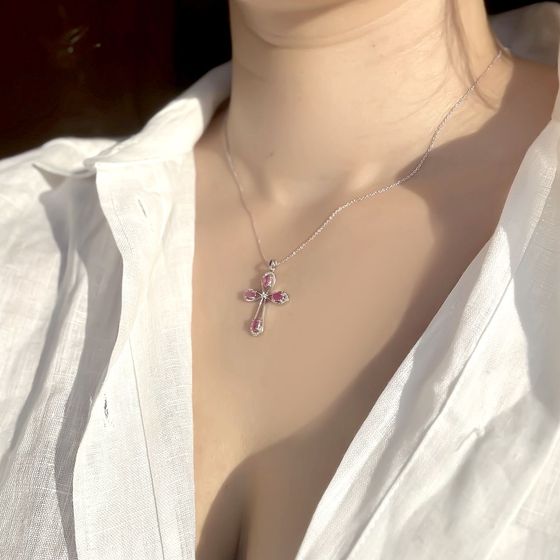 Срібне кольє з рубіном 1.329ct