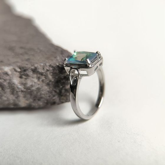 Срібна каблучка з містик топазом 1.6ct