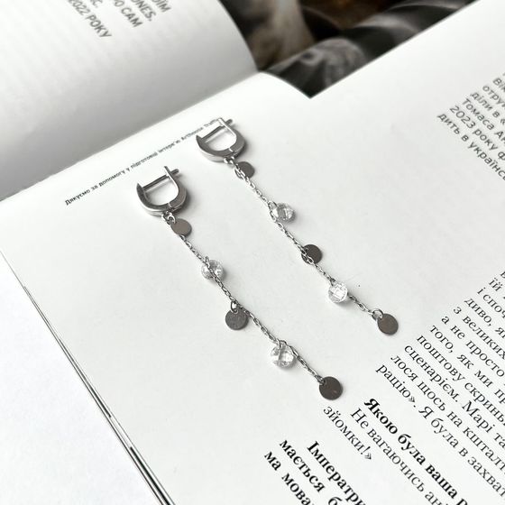 Срібні сережки з фіанітами