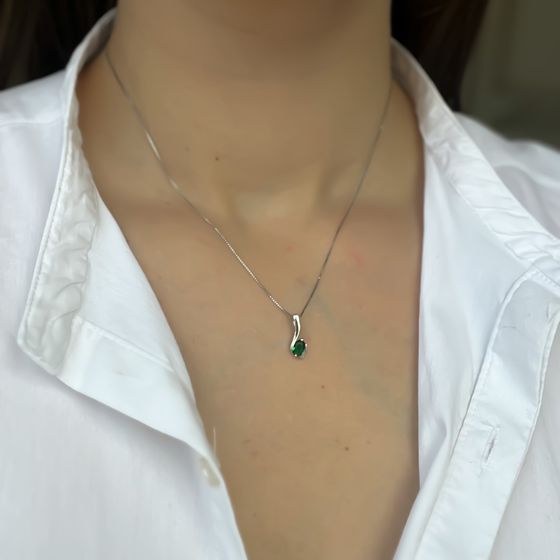 Срібна підвіска з смарагдом nano 0.35ct