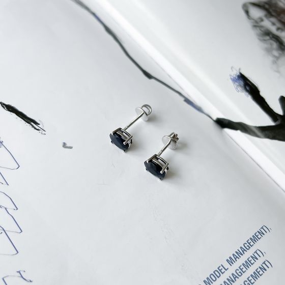 Срібні сережки з сапфіром 3.192ct