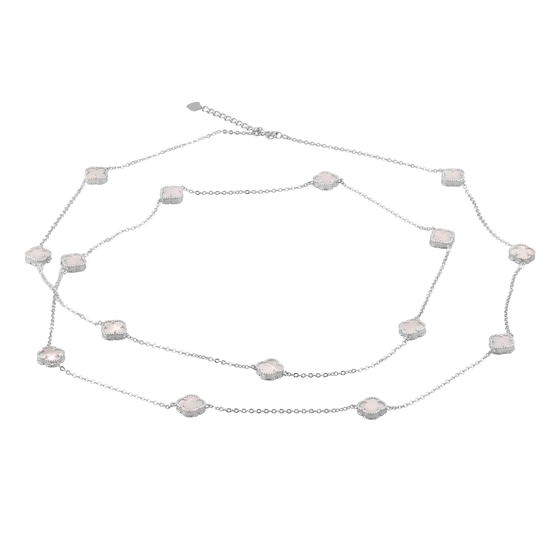 Silver necklace with mother-of-pearl