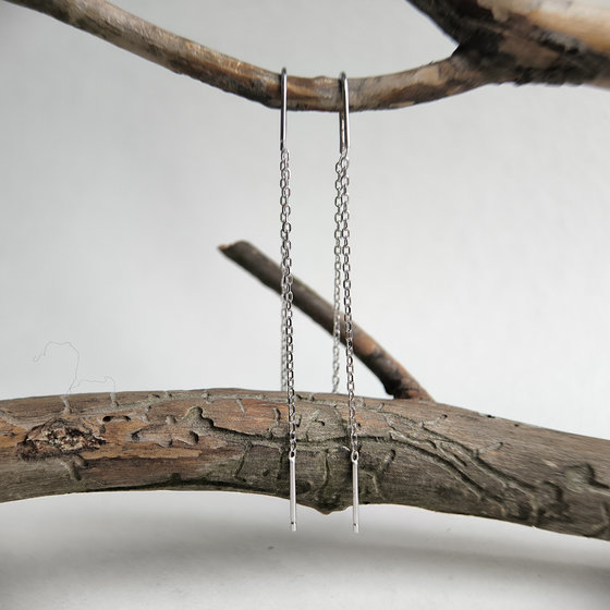 Silver earrings without stones