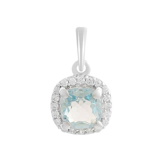 Срібна підвіска з топазом 1.449ct, фіанітами