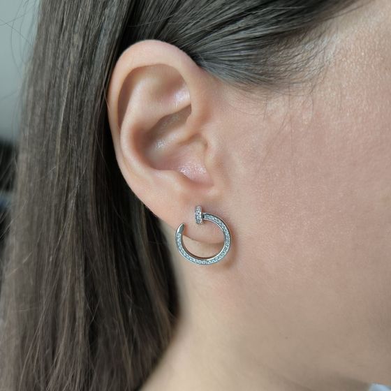 Срібні сережки з фіанітами