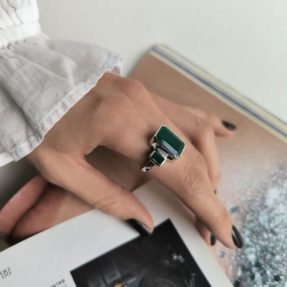 Срібна каблучка з агатом 7,162 карата