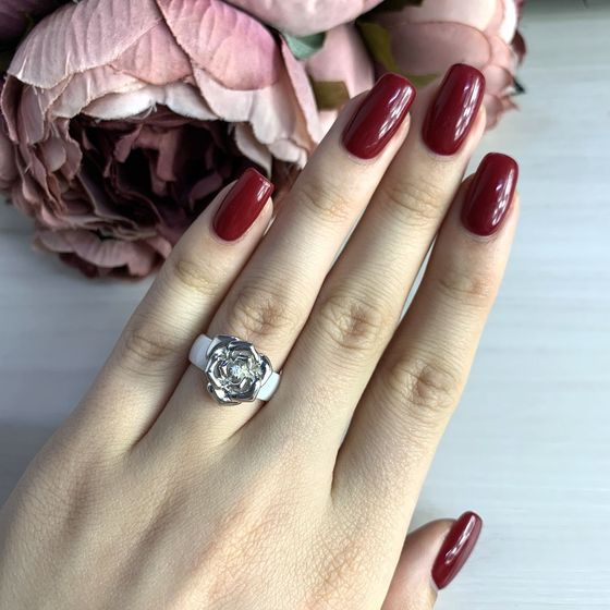 Silver ring with ceramics