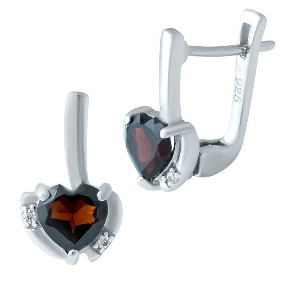 Срібні сережки з гранатом 1.81ct