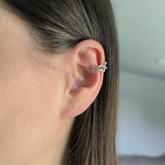 Silver earrings with cubic zirconia