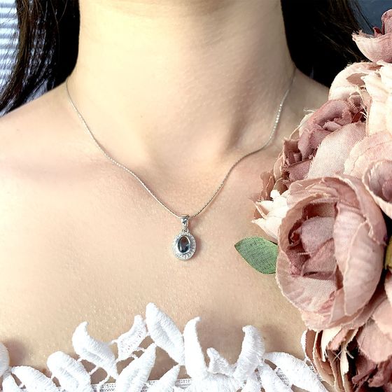 Серебряная подвеска с топазом Лондон Блю 0.86ct