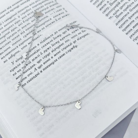 Срібний браслет на ногу без каменів