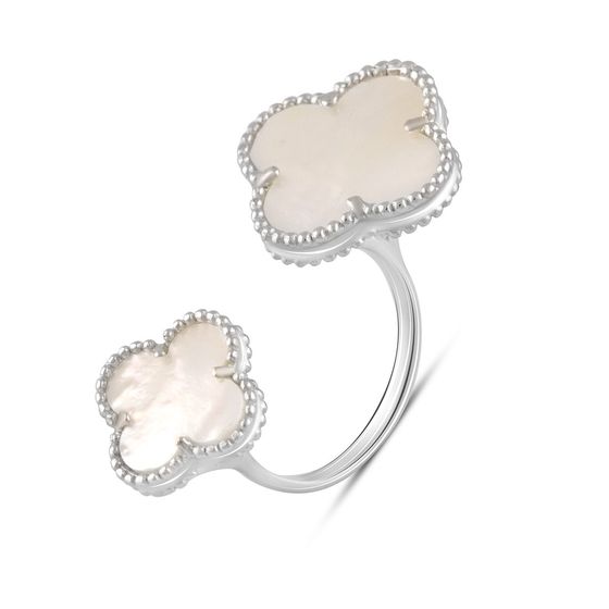 Silver ring with mother-of-pearl