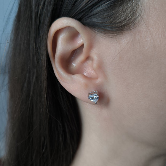 Срібні сережки з фіанітами