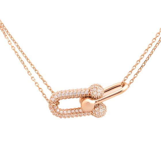 Золотое колье с фианитами 1.45ct