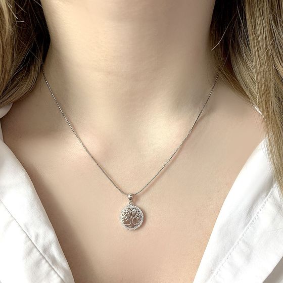 Срібна підвіска з фіанітами