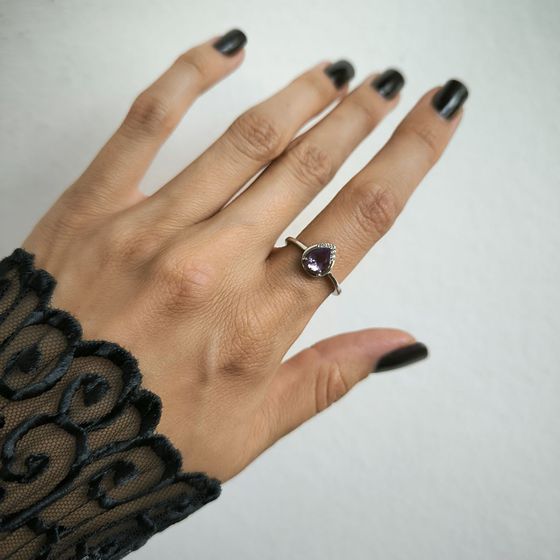 Срібна каблучка з аметистом 0.63ct