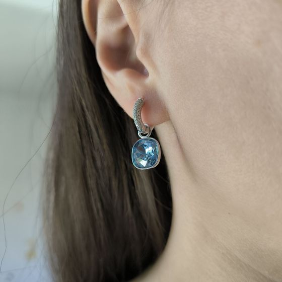 Срібні сережки з фіанітами