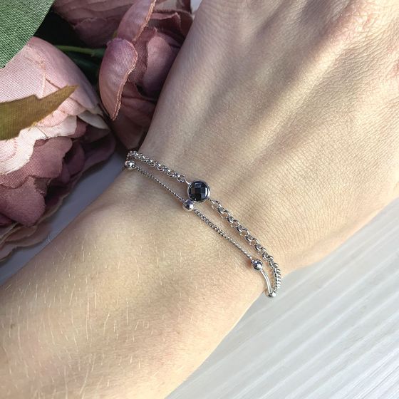 Silver bracelet with phianites