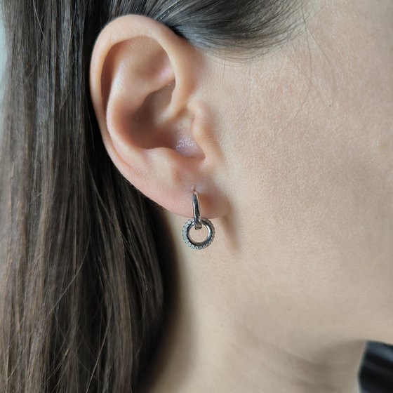 Silver earrings with cubic zirconia