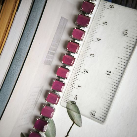 Silver bracelet with ruby