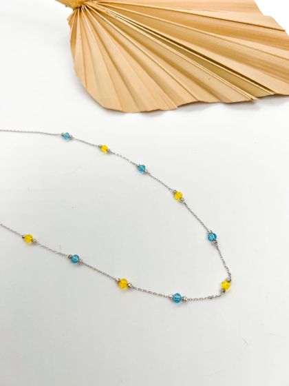 Silver necklace with phianites