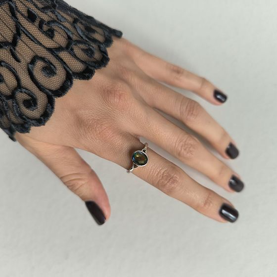 Срібна каблучка з містик топазом 0.85ct