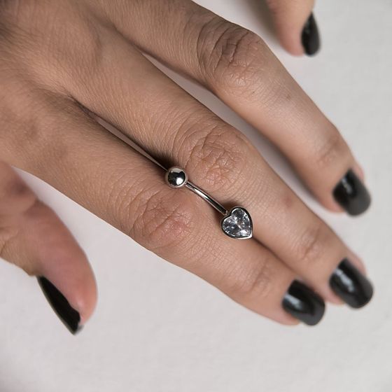 Серебряный пирсинг с фианитами