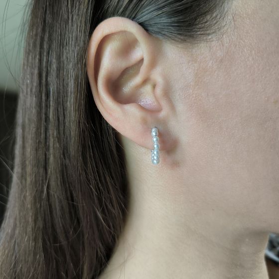 Серебряные серьги с жемчугом 4.75ct