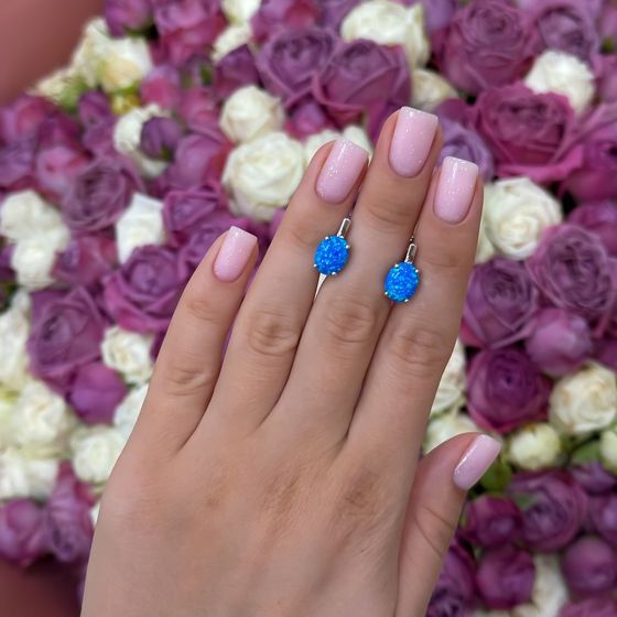 Серебряные серьги с опалом 2.48ct