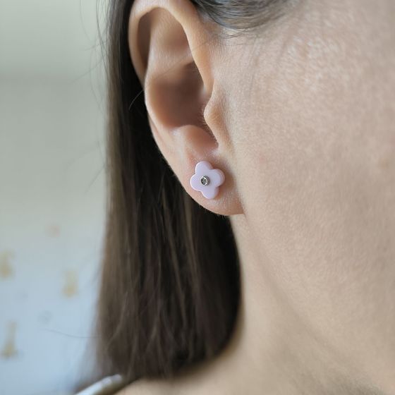 Silver earrings with ceramics